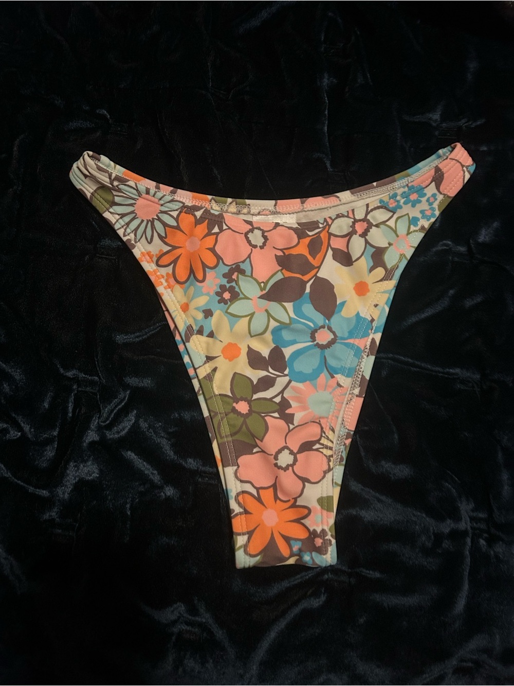 Wild Fable Floral Print Swim Bottoms - Pink, Blue, Brown